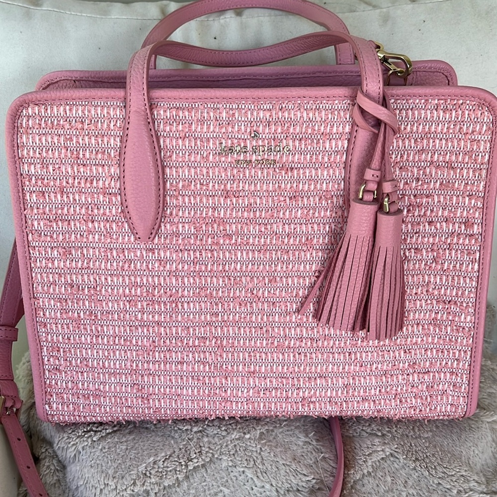Kate spade medium top satchel rowe summer tweed